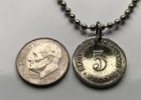 1900 Germany Deutschland 5 Pfennig coin pendant German eagle Berlin Munich Bundesadler Dresden Bonn Hanover Leipzig Dortmund Bavaria n000640