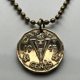 1943 Canada 5 Cents coin pendant Canadian World War 2 initial V for Victory WWII Normandy issue Allied powers Axis battle Ontario n001099