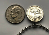 1993 Guatemala 5 centavos coin pendant Quetzal bird rifles Chapín Guatemalteca espadas Villa Nueva Guate Petapa Central America n002515