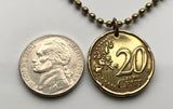 2006 Spain 20 Euro Cent coin pendant Miguel de Cervantes Spanish literature Cuenca Toledo Consuegra España n002523