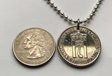 1951 Norway 1 Krone coin pendant Norge lion Den norske løve Oslo Nordic Fredrikstad/Sarpsborg Viken Tromsø Vestre Aker Norsemen Bodø n001230