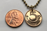 1973 Sweden Sverige 5 Ore coin pendant necklace Tre Kroner Swedish 3 crowns Stockholm Malmo Orebro Uppsala Linkoping Svear Svealand Swedes Gotaland Norrland Goteborg Scandinavia Nordic Vasteras Helsingborg Norrkoping Scania Vikings Norsemen Sami n000418