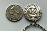 Colgante de moneda de 50 francos de los Estados de África Occidental de 1972 con forma de pez sierra, Senegal, Togo, Níger, Burkina Faso, Dahomey, BCEAO, collar con cultivos florales africanos n.º 001785
