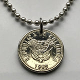 1991 Kolumbien 10 Pesos Münzanhänger Kolumbianische Flaggen Andenkondor Bogotá Medellín Barranquilla Cartagena Cali Columbia Halskette n002581