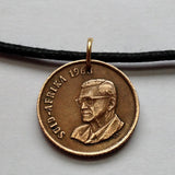 1978 South Africa 1 Cent coin pendant necklace jewelry Cape Sparrows love birds Cape Town Johannesburg Pretoria Bloemfontein Port Elizabeth Durban Limpopo Soweto Nguni Bantu Zulu isiXhosa Afrikaans n000412