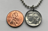 1993 Czechia 50 Haleru coin pendant jewelry Czech lion Prague Brno Bohemia Moravia Silesia Ostrava Plzeň Liberec Charles Bridge Olomouc Ústí nad Labem Kutná Hora Český Krumlov České Budějovice n002565