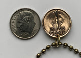 1965 Netherlands 1 Cent coin pendant Dutch Queen Juliana Utrecht Nederlanden Holland Tilburg Groningen Leiden Royal Highness Gouda n002568