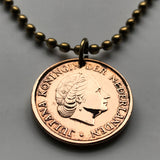 1980 Netherlands 5 Cent coin pendant Dutch Queen Juliana Utrecht Nederlanden Holland Tilburg Groningen Leiden Royal Highness n000226