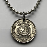 1986 Dominikanische Republik 10 Centavos Münzanhänger Quisqueya Santo Domingo Santiago Karibik Hispaniola Taino Merengue Bachata n002645
