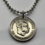 1964 Sierra Leone 10 Cent coin pendant cacao pods cocoa Freetown Bo Lunsar Port Loko Limba Kailahun Mattru Pujehun Milton Margai n002648