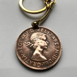1964 Australia 1 Penny coin pendant kangaroo wallaby roos Sydney Darwin New South Wales Tasmania Aussie Southern Cross Oceania joey n002227