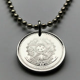 1987 Brazil 20 Centavos coin pendant Brasão de armas crux São Paulo Recife Pernambuco Goiás Bahia Minas Gerais Pelourinho Santa Catarina n002682