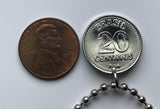 1987 Brazil 20 Centavos coin pendant Brasão de armas crux São Paulo Recife Pernambuco Goiás Bahia Minas Gerais Pelourinho Santa Catarina n002682