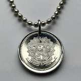1987 Brazil 20 Centavos coin pendant Brasão de armas crux São Paulo Recife Pernambuco Goiás Bahia Minas Gerais Pelourinho Santa Catarina n002682