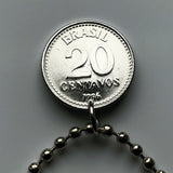 1987 Brazil 20 Centavos coin pendant Brasão de armas crux São Paulo Recife Pernambuco Goiás Bahia Minas Gerais Pelourinho Santa Catarina n002682