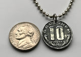 1948 Austria Osterreich 10 Groschen coin pendant Austrian eagle Vienna Habsburg shield Salzburg Graz Innsbruck Carinthia Styria Klagenfurt Villach Sankt Pölten Linz Tyrol Wels Dornbirn Wiener n000436