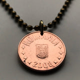 2008 Rumänien 5 Bani Münze Anhänger Halskette Schmuck rumänischen Steinadler Bukarest orthodoxe Kreuz Balkan Moldawien Walachei Siebenbürgen Halskette n002752
