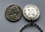 1895 Greece Hellas 20 Lepta coin pendant Greek Hellas Hellenic crown cross Helios crowned Athens George I coronation king queen Santorini n000728