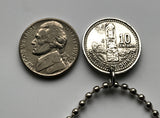 1991 Guatemala 10 Centavos coin pendant necklace resplendent quetzal bird Quiriguá Maya Pillar ruin Huehuetenango K’iche' Escuintla Jutiapa Petapa Tikal n000987