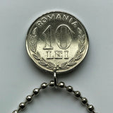 1993 Romania 10 Lei coin pendant golden eagle Bucharest Cluj-Napoca Iasi Moldavia Wallachia Constanța Timisoara Brasov Craiova Galati Oradea Constanta Ploiesti Braila Sibiu Transylvania Michael the Brave Vlad Dracula Impaler Vlachs Poenari castle n002731