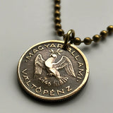 1946 Hungary 10 Filler coin pendant Hungarian peace dove Magyar Budapest bird pigeon River Danube Gellért Hill Magyarország Pest n000736