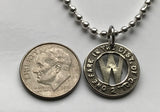 USA Washington DC Capital Transit Co. Token coin pendant initial W One Fare District of Columbia vintage relic souvenir necklace n002098