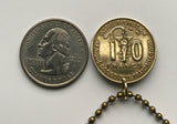 1957 West Africa Togo 10 Franc coin pendant gazelle Mauritania Mali French Sudan Upper Volta Dahomey Ndar Ouagadougou Porto-Novo n002762