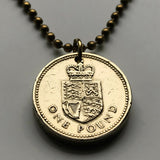 1988 Britisches Pfund Münzanhänger Britisches Königsschild Union Jack Löwen Harfe Edinburgh Cardiff Belfast Glasgow Manchester Schotten n002773