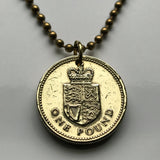1988 Britisches Pfund Münzanhänger Britisches Königsschild Union Jack Löwen Harfe Edinburgh Cardiff Belfast Glasgow Manchester Schotten n002773