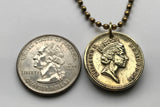 1988 Britisches Pfund Münzanhänger Britisches Königsschild Union Jack Löwen Harfe Edinburgh Cardiff Belfast Glasgow Manchester Schotten n002773