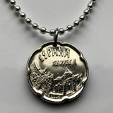 1990 España Spain 50 Pesetas coin pendant Santa María de las Cuevas Monastery Sevilla monasterio de la Cartuja Iglesia católica España n002834
