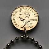 1971 Philippines 10 Sentimos coin pendant necklace jewelry Eskudo Pilipinas Filipino Manila Bohol Cebu island Iloilo Mindan Visayan Island n001133