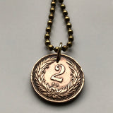 1908 Hungary Magyars 2 Filler coin pendant necklace jewelry Hungarian Holy Crown of Saint Stephen Szent Korona Budapest Debrecen Szeged Miskolc Pécs Győr Gellért Hill Nyíregyháza Jászság Fejér Hajdú-Bihar n000889