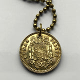 1953 Spain España 1 Peseta coin pendant necklace jewelry escudo Español Madrid Barcelona Murcia Asturias Cataluña España Las Palmas Vigo Gijón Ibiza Oviedo n001696
