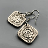 Netherlands Antilles Curacao 5 Cent coin earrings Orange blossom Willemstad Holland Amsterdam floral seashell dangle and drop e000068