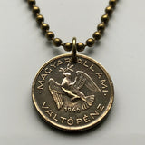 1946 Hungary 10 Filler coin pendant Hungarian peace dove Magyar Budapest bird pigeon River Danube Gellért Hill Magyarország Pest n000736