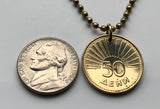 1993 Macedonia 50 Deni coin pendant black-headed gull bird Skopje Pelagonia Vardar Stobi Balkans Slavic Yugoslavia Scupi Adriatic n002802