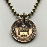 1896 Hungary Magyars 1 Filler coin pendant necklace jewelry Hungarian Holy Crown of Saint Stephen Szent Korona Budapest Debrecen Szeged Pannonian Jasz Basin Csangos Ugrians Buda n000395
