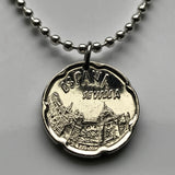 1990 España Spain 50 Pesetas coin pendant Santa María de las Cuevas Monastery Sevilla monasterio de la Cartuja Iglesia católica España n002834