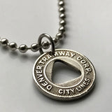 vintage! 1950's Denver, Colorado Tramway Corp. City Lines coin token pendant streetcar Transportation Good For One Fare USA transit n002923