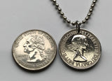Scotland United Kingdom Great Britain 1 Shilling coin pendant necklace jewelry Scottish lion Edinburgh Glasgow Perth Alba Dundee Aberdeen Holyrood Palace Lothian Stirling Scots Inverness Fife Great Britain British n000155