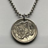 1981 Dominican Republic 25 Centavos coin pendant necklace jewelry escudo Dominicano Santo Domingo Santiago Punta Cana Cibao La Vega Puerto Plata San Cristóbal La Romana Boca Chica Ciudad Colonial San Pedro Macorís n000125