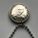 1981 Dominican Republic 25 Centavos coin pendant necklace jewelry escudo Dominicano Santo Domingo Santiago Punta Cana Cibao La Vega Puerto Plata San Cristóbal La Romana Boca Chica Ciudad Colonial San Pedro Macorís n000125