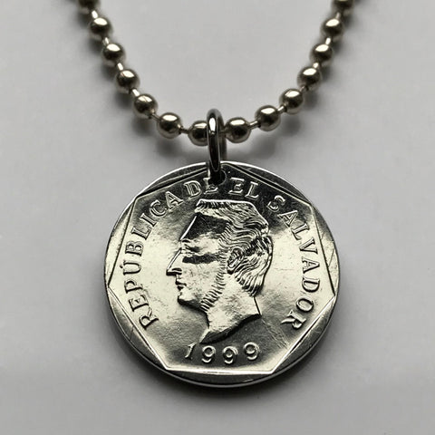 1998 El Salvador 10 Centavos coin pendant Francisco Morazan San Salvador Santa Ana Soyapango San Miguel América Central Santa Tecla Mejicanos Apopa Delgado Ahuachapán Ilopango Tonacatepeque n001981