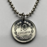 1998 El Salvador 10 Centavos coin pendant Francisco Morazan San Salvador Santa Ana Soyapango San Miguel América Central Santa Tecla Mejicanos Apopa Delgado Ahuachapán Ilopango Tonacatepeque n001981