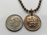 Czechoslovakia Czechia 10 Haleru coin pendant Charles Bridge Czech lion Prague Slovakia Bratislava Bohemia Moravia Malá Strana Malostranské Náměstí Orloj Staromák Wenceslas Square Nové Město Na příkopě Náměstí Republiky Pražský Hrad St. Vitus n000533