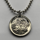 Ethiopia 25 Santeem coin pendant African lion of Judah Israelite tribe Rasta Solomonic dynasty Jewish Kebra Nagast Tigrinya Afar n001167