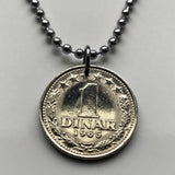 1965 Yugoslavia Dinar coin pendant Serbia Croatia Belgrade Bosnia Herzegovina Slovenia Srbija Balkans South Slavic n000464