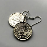Cayman Islands 10 Cents coin earrings cute green sea turtle red ear slider black sea turtle Great Caiman Grand Cayman George Town coral sand beach ocean snorkeling British West Indies tortoise e000083