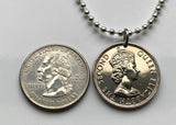 2007 Belize 25 Cents coin pendant British Honduras Belmopan Belizeans Central America Maya Stann Creek Dangriga West Indies necklace n003013